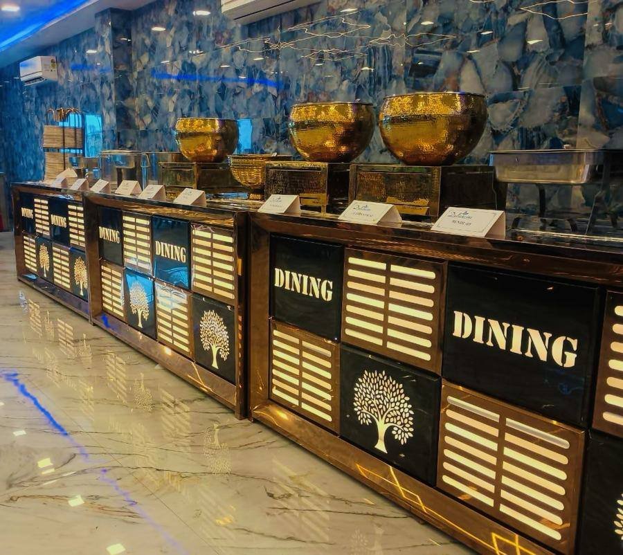 Premium buffet counter set up by Delicacies