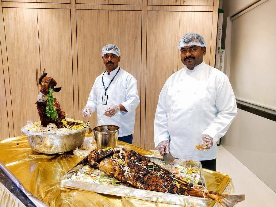 Delicacies chefs presenting a signature dish