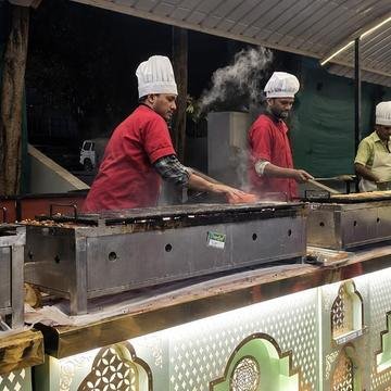 Live grill counter at a Delicacies engagement celebration